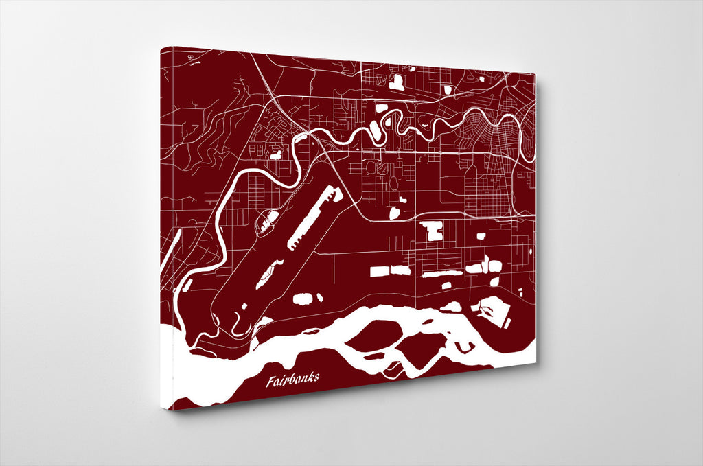 Fairbanks City Street Map Print Custom Wall Map