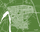 Fallujah, Iraq City Street Map Print Feature Wall Art Poster