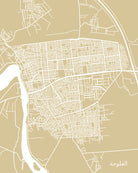 Fallujah, Iraq City Street Map Print Feature Wall Art Poster
