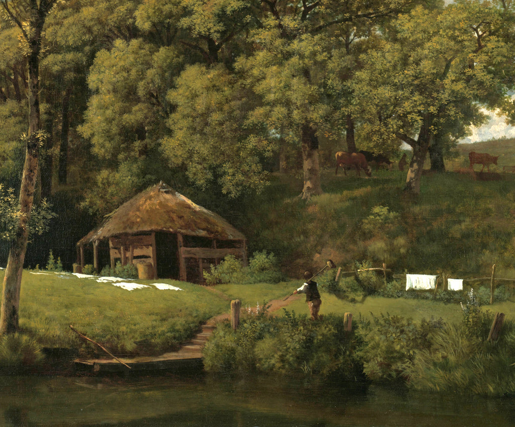 Wouter Johannes van Troostwijk Fine Art Print, farm on the bank of a stream in Gelderland