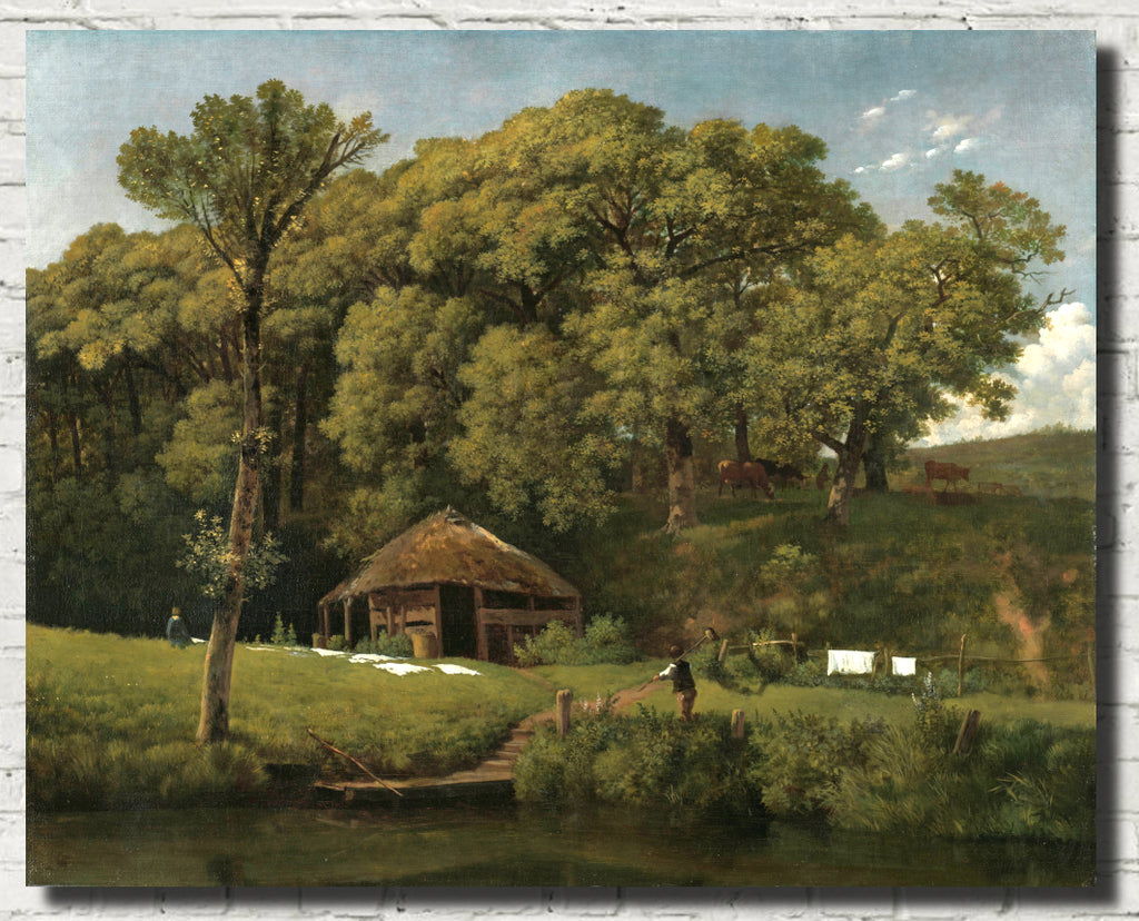 Wouter Johannes van Troostwijk Fine Art Print, farm on the bank of a stream in Gelderland