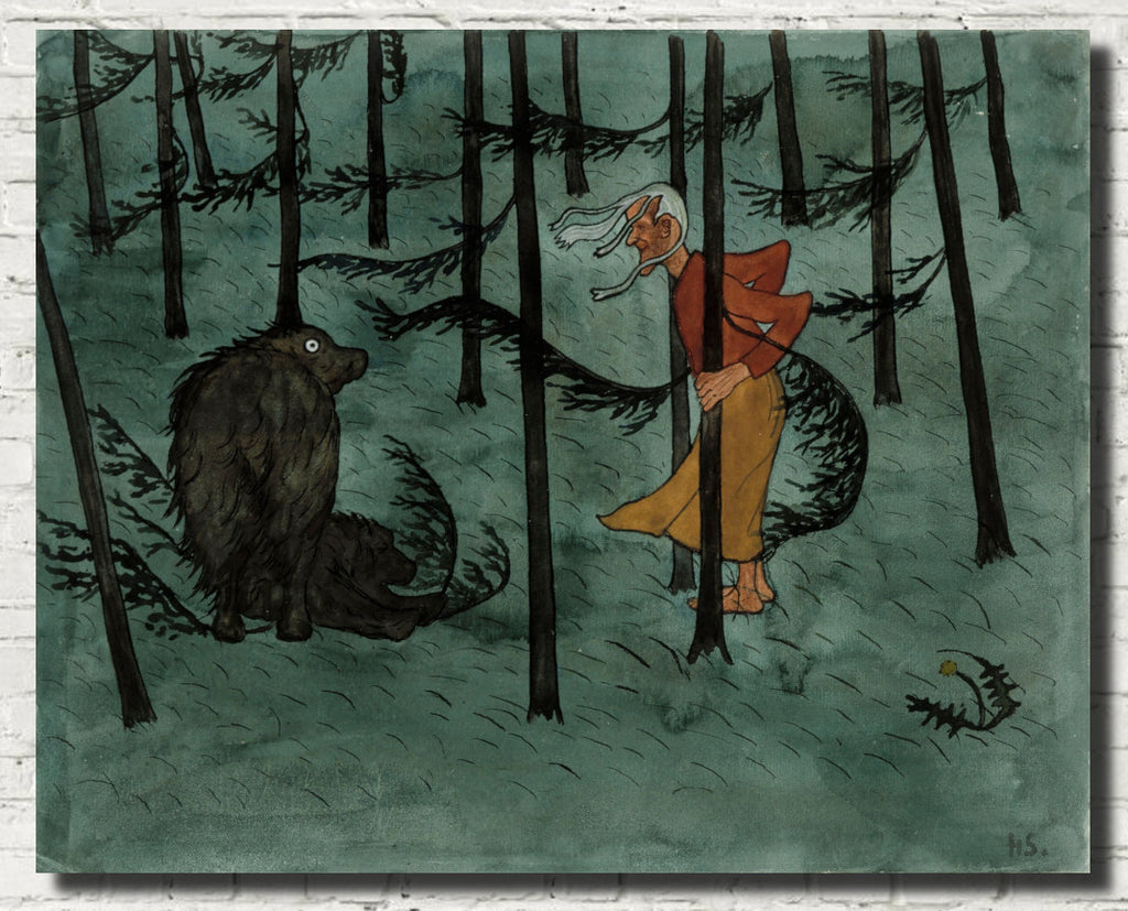 Hugo Simberg Fine Art Print, Fear in the Woods