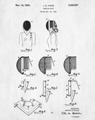 Fencing Patent Print Mask Blueprint Sports Poster