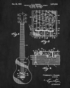 Fender Guitar Blueprint Musical Instrument Patent Print Poster