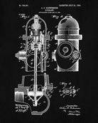 Fire Hydrant Patent Print Fireman Blueprint Firefighter Poster