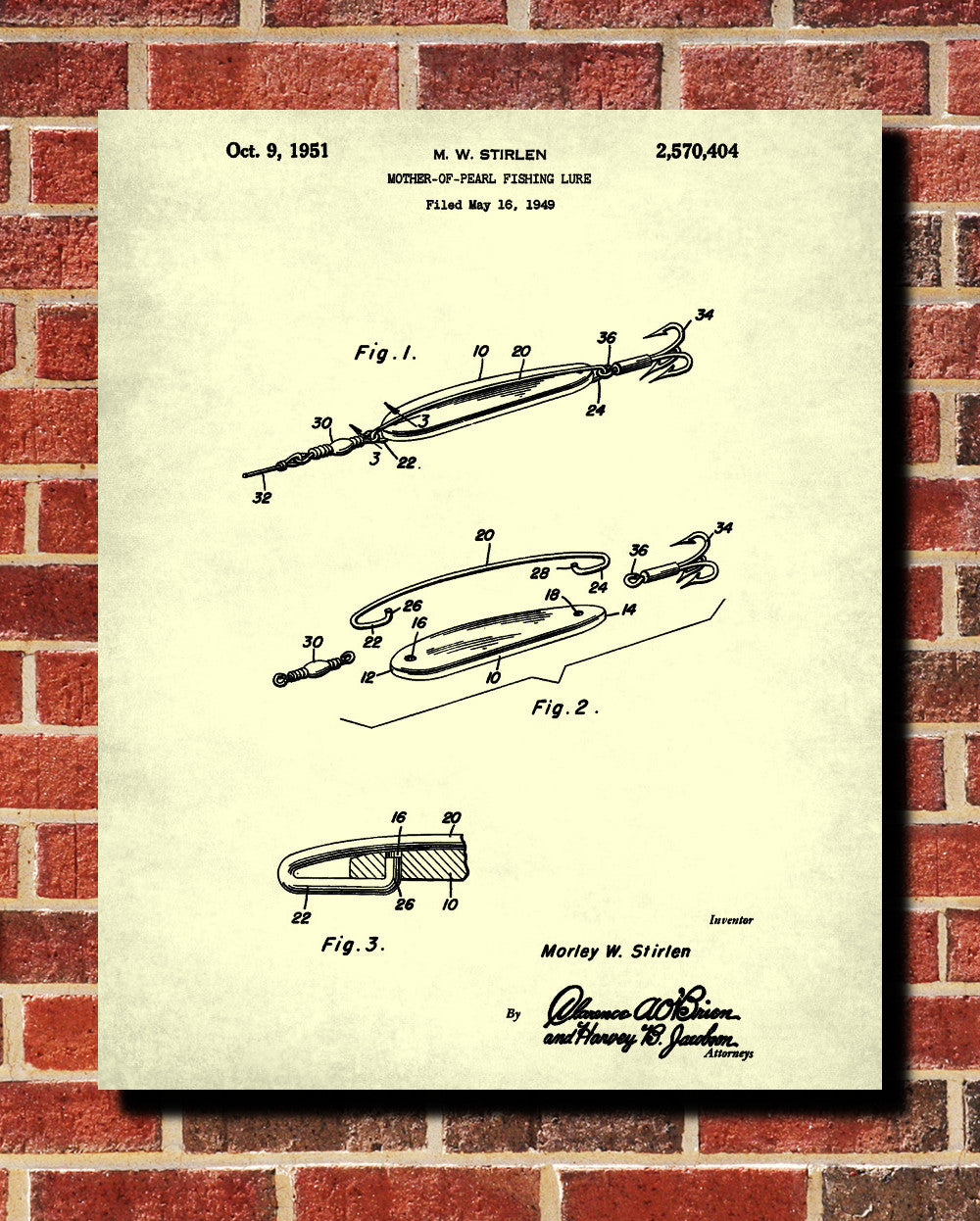 Fishing Lures Blueprint Angling Poster Sports Patent Print