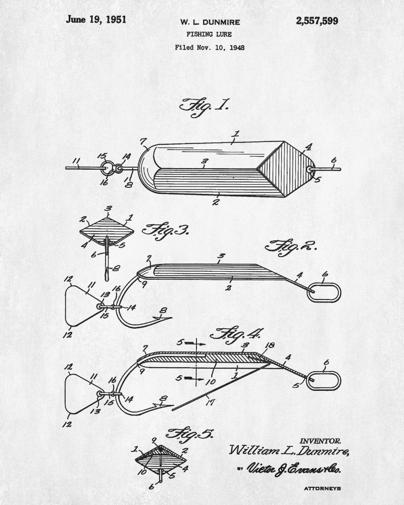 Fishing Lures Blueprint Angling Poster Sport Patent Print – GalleryThane