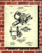 Fishing Reel Blueprint Angling Poster Patent Print