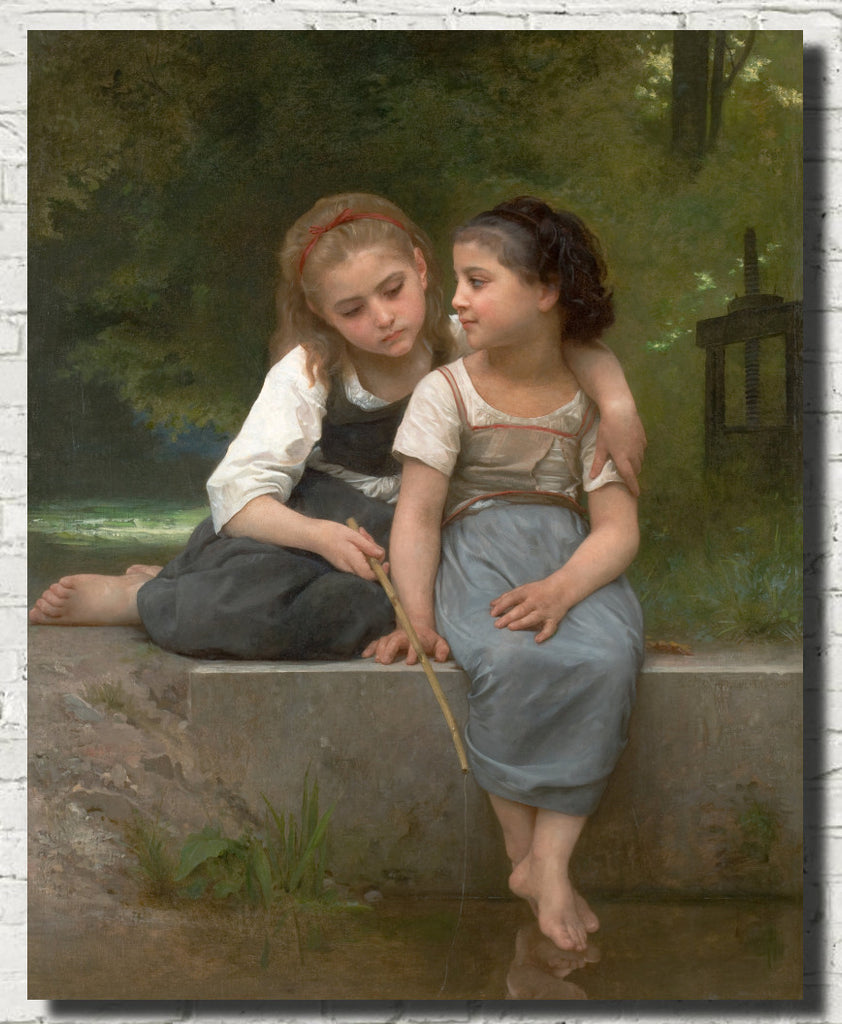 William-Adolphe Bouguereau, Fine Art Print : Fishing for Frogs