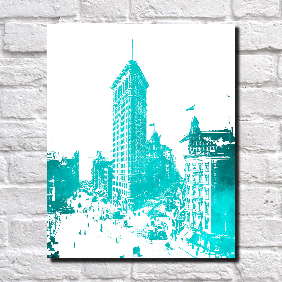 Flatiron New York Print Railway Landscape Poster Feature Wall Art