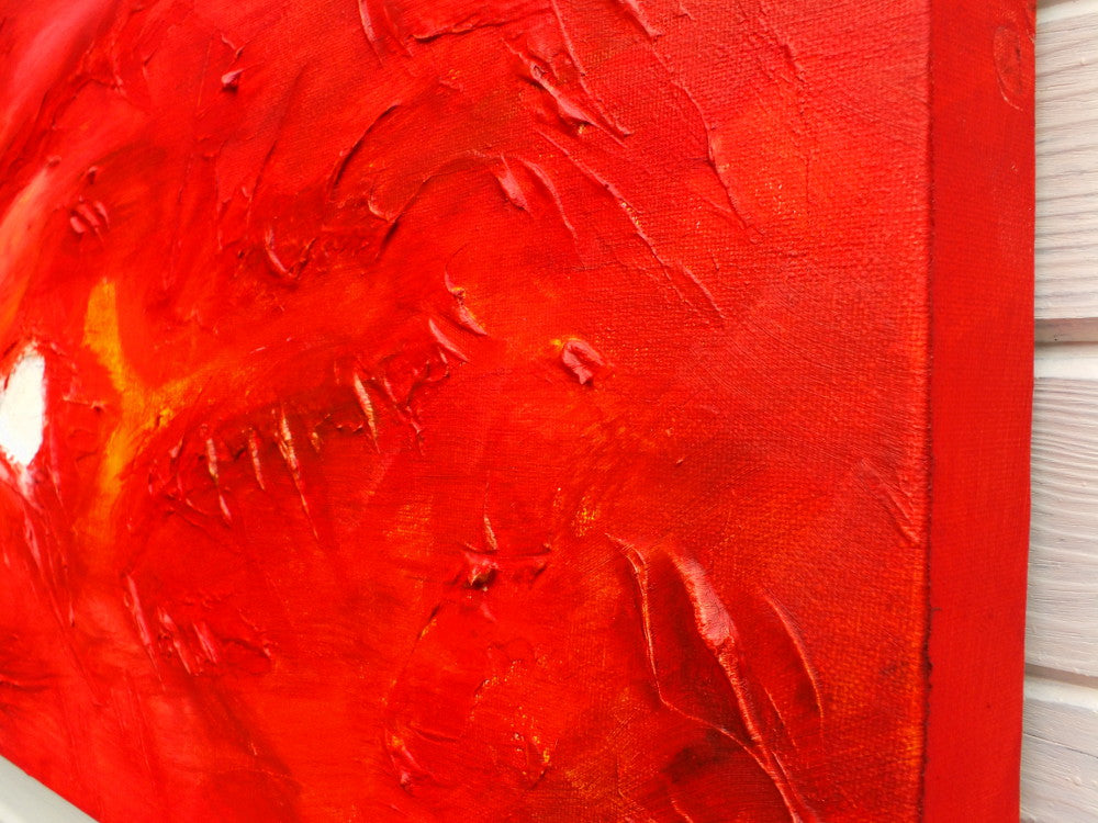 Original Painting James Lucas, Red Flow Abstract