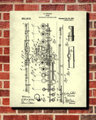 Flute Patent Print Orchestra Musical Instrument Wall Art Poster