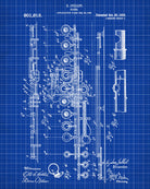 Flute Patent Print Orchestra Musical Instrument Wall Art Poster