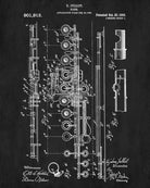 Flute Patent Print Orchestra Musical Instrument Wall Art Poster