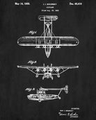 Flying Boat Patent Print Aviation Blueprint Aircraft Pilot Poster