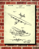 Flying Boat Patent Print Aviation Blueprint Pilot Poster