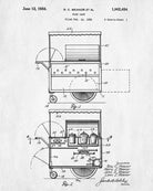 Food Cart Poster Vending Patent Print Cafe Art