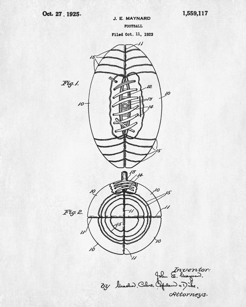 Football Patent Print Ball Design Blueprint Sports Poster