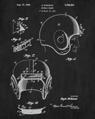 Football Helmet Patent Print Sports Blueprint Man Cave Poster