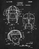 Football Helmet Patent Print Sports Blueprint Man Cave Poster