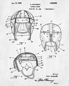 Football Helmet Patent Print Sports Blueprint Man Cave Poster