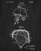 Football Helmet Patent Print Man Cave Poster Sports Blueprint