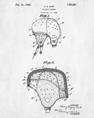 Football Helmet Patent Print Man Cave Poster Sports Blueprint