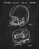 Football Helmet Patent Print Man Cave Poster Sports Blueprint