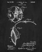 Football Helmet Patent Print Man Cave Poster Sports Blueprint