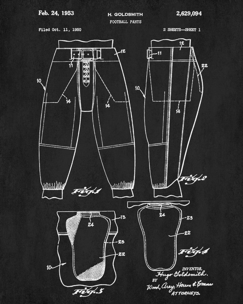  Football pants Patent Print Sport Blueprint