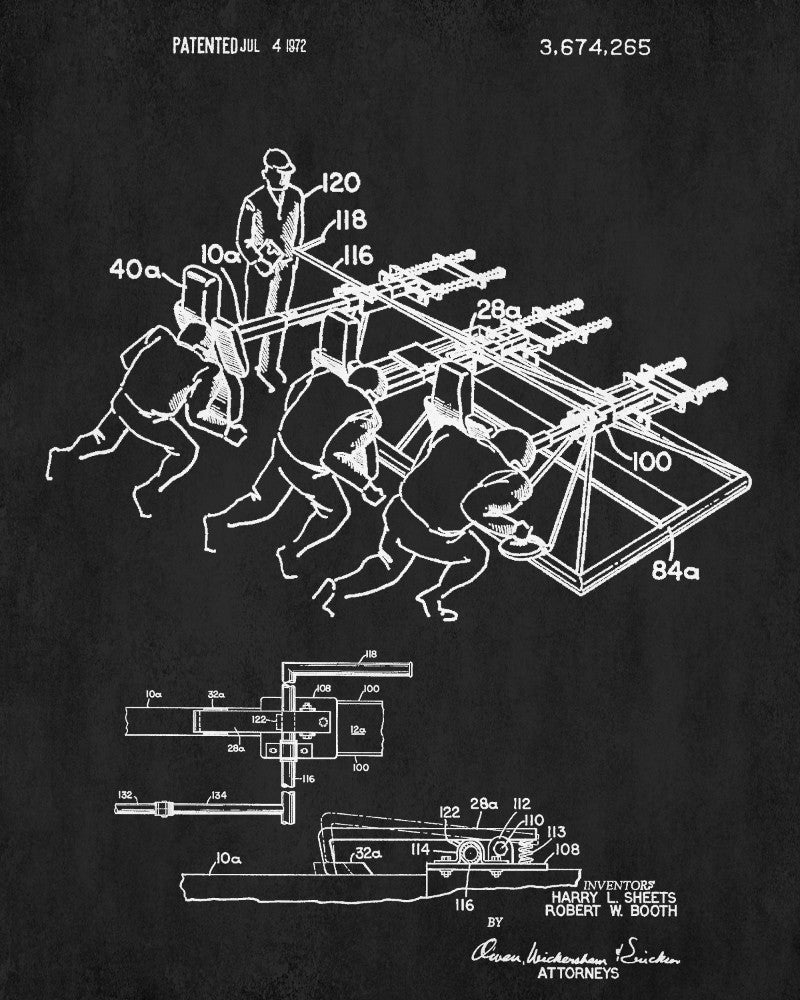 Football Patent Print Training Sled Blueprint Sport Poster