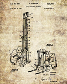 Forklift Patent Print Handling Equipment Office Poster