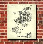 Forklift Patent Print Warehouse Lifting Equipment Poster