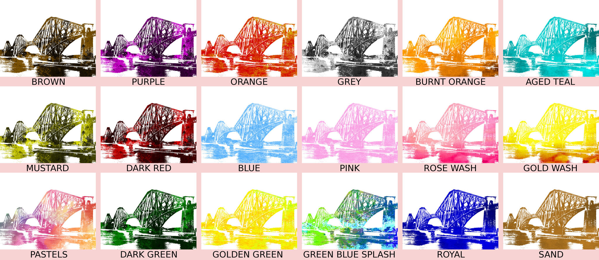 Forth Bridge Scotland Print Railway Landscape Poster Feature Wall Art