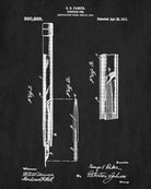 Fountain Pen Patent Print Office Study Blueprint Poster