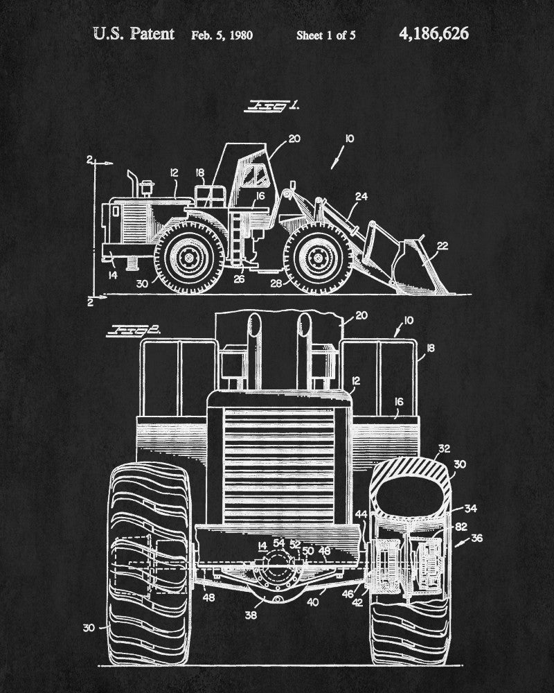 Front Loader Patent Print Mining Poster Klondike Gold Rush