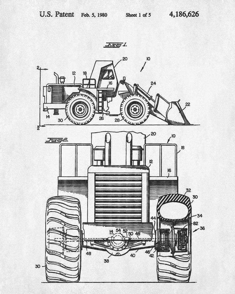 Front Loader Patent Print Mining Poster Klondike Gold Rush