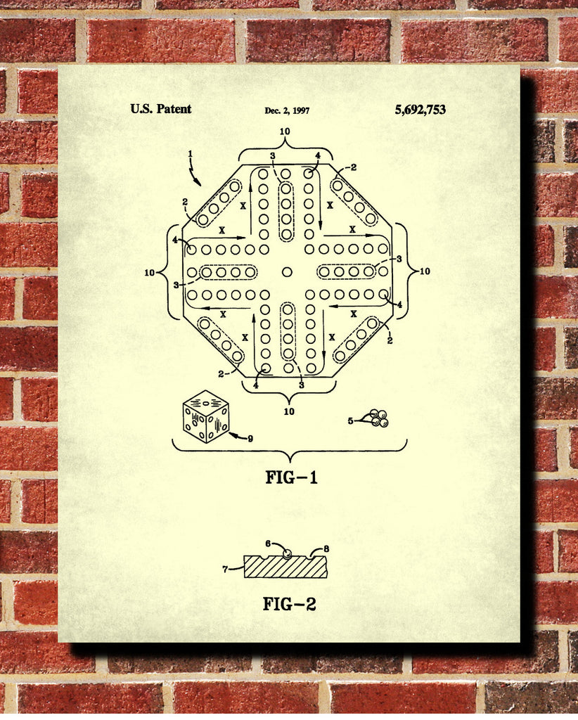 Frustration Patent Print Board Game Blueprint Games Poster
