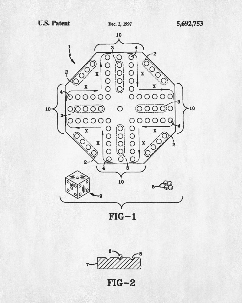 Frustration Patent Print Board Game Blueprint Games Poster