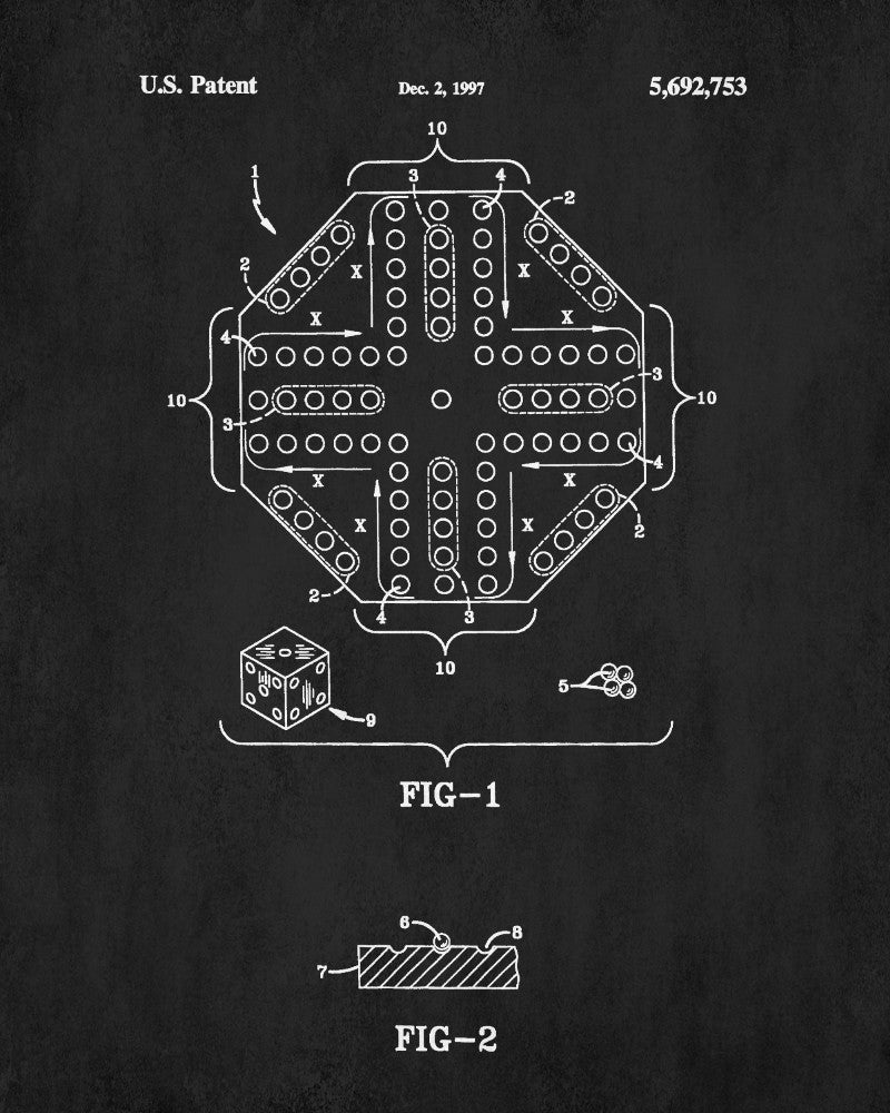 Frustration Patent Print Board Game Blueprint Games Poster