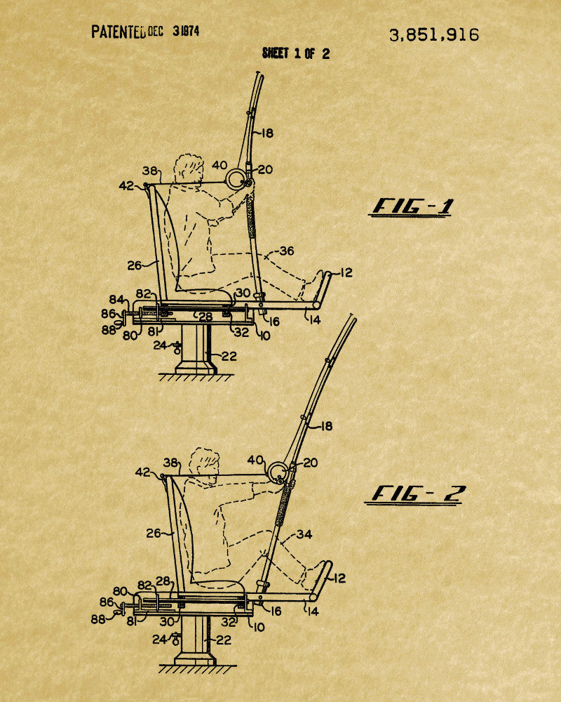 Game Fishing Chair Angling Patent Print Angler Gift