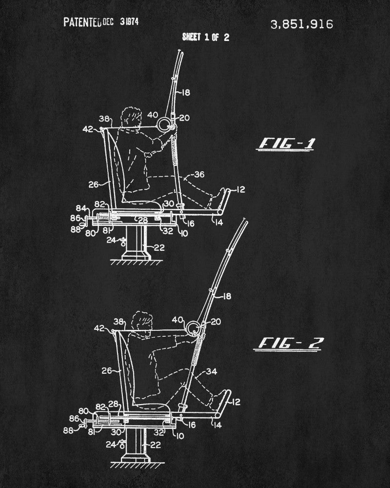 Game Fishing Chair Angling Patent Print Angler Gift