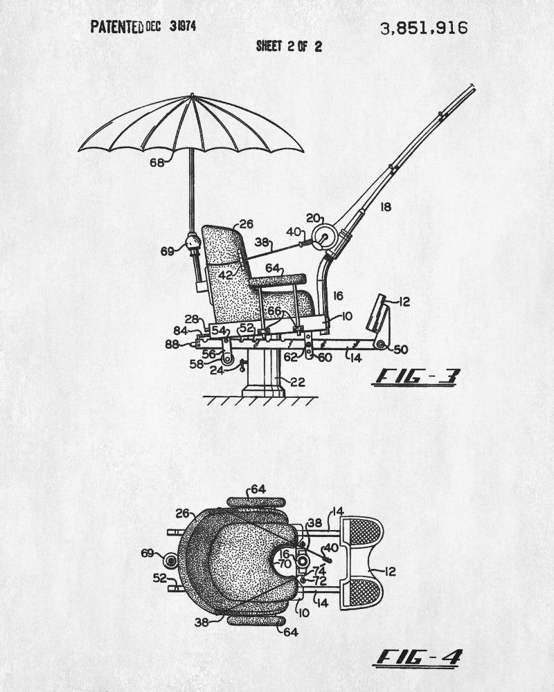 Game Fishing Chair Angling Patent Print Fisherman Gift