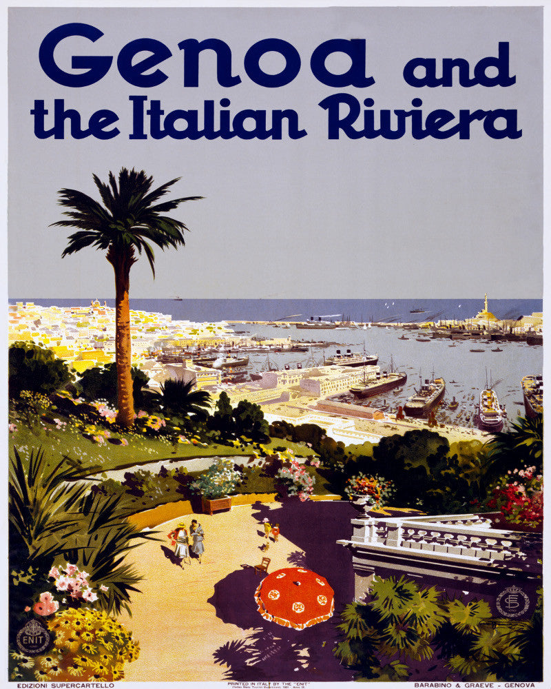 Genoa Italy Print Vintage Travel Poster Art - OnTrendAndFab