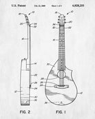 Guitar Patent Print Musical Instrument Blueprint Guitar Poster