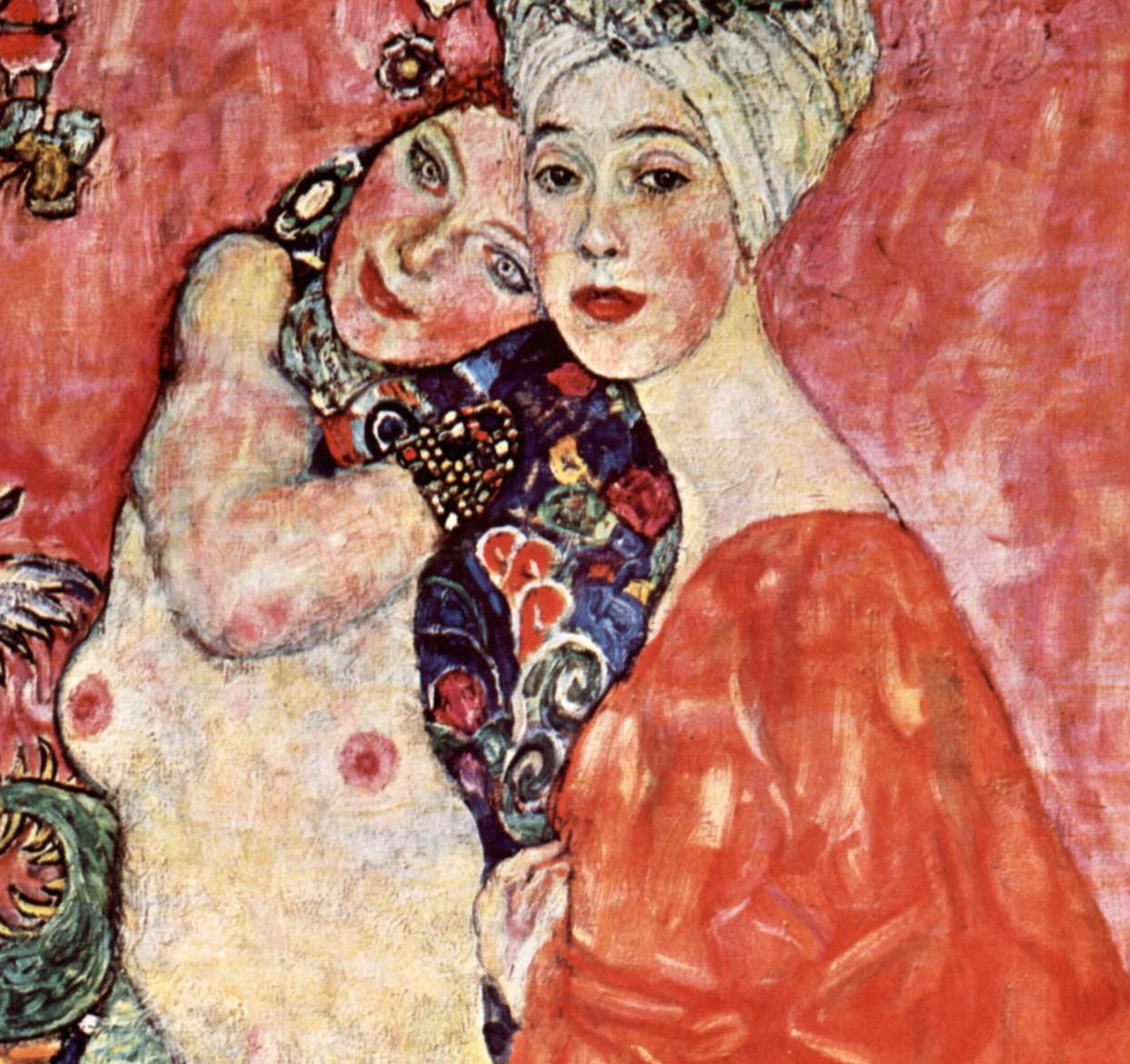 Gustav Klimt Fine Art Print, Girlfriends, Nude