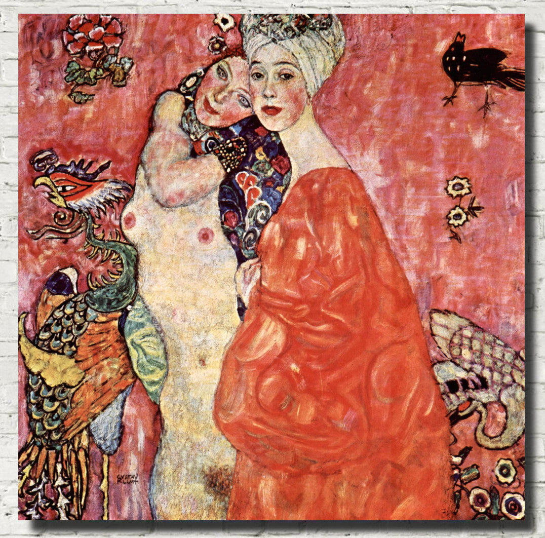 Gustav Klimt Fine Art Print, Girlfriends, Nude