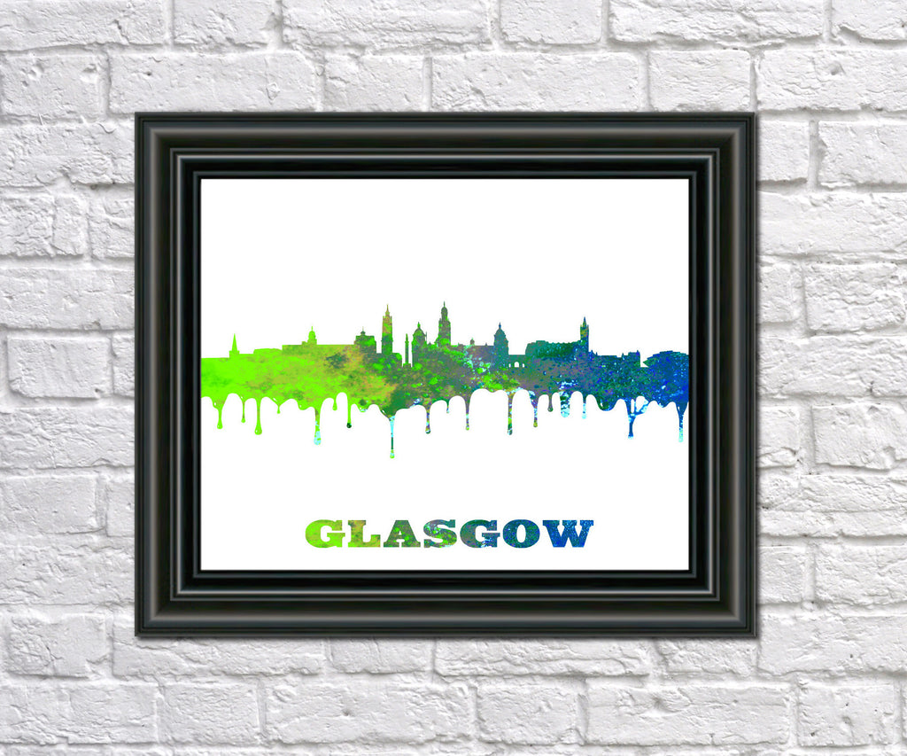 Glasgow City Skyline Print Wall Art Poster Scotland - OnTrendAndFab