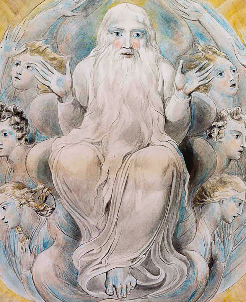 William Blake Fine Art Print, God Blessing the 7th Day