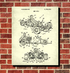 Go Kart Patent Print Racing Blueprint Track Car Poster 